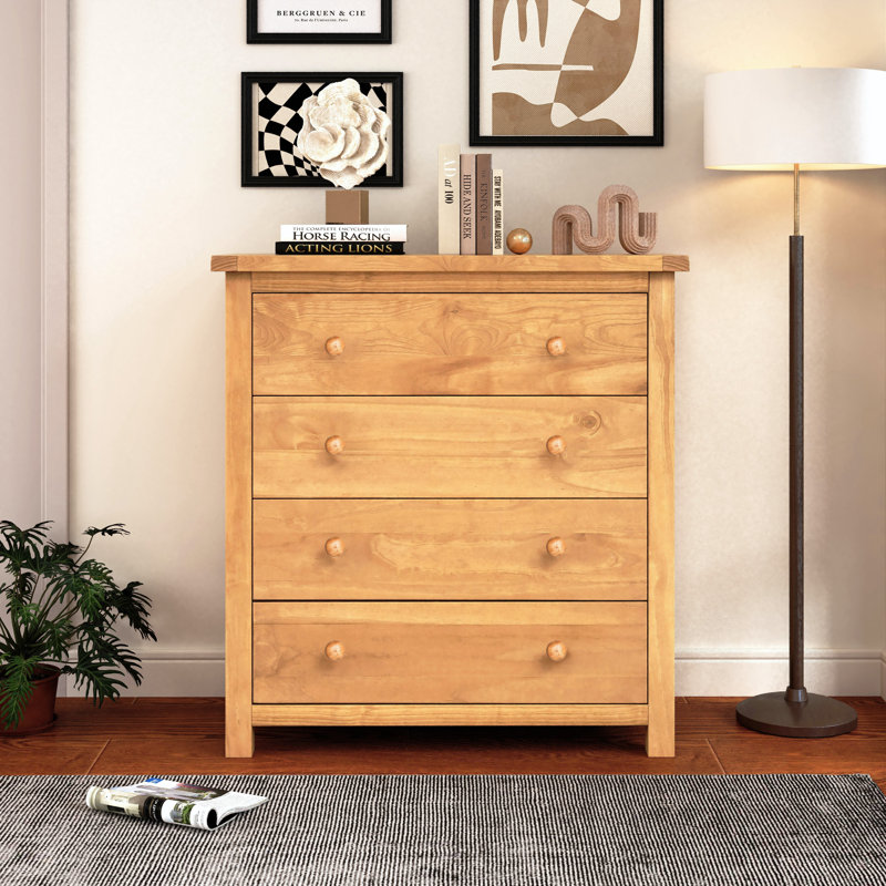 Pompey 90cm W 4 - Drawer Chest of Drawers, Waxed