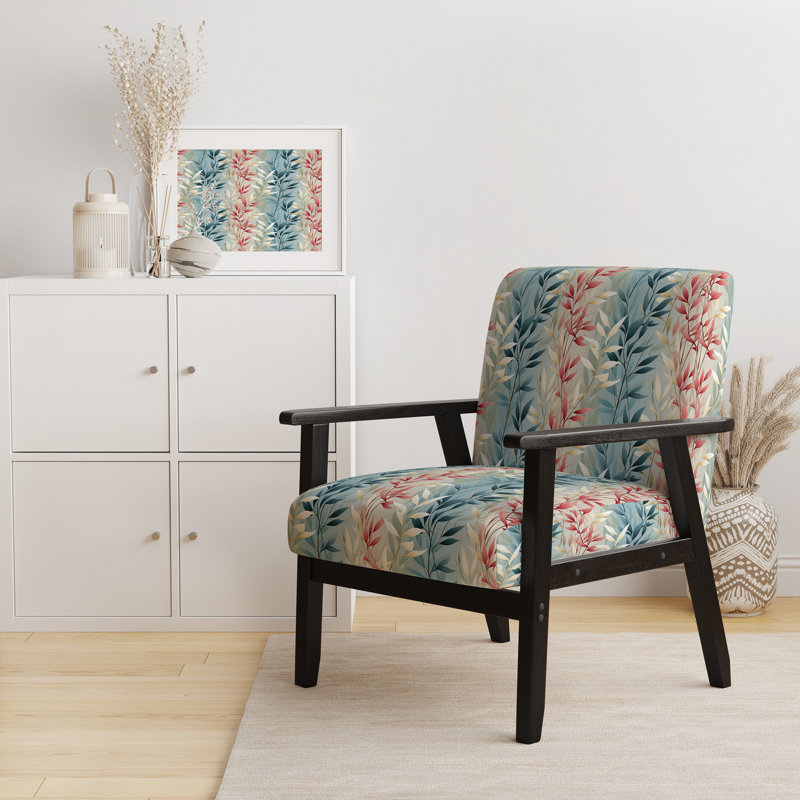Natures fougères botaniques Jungle Harmony - Fauteuil rembourré scandinave et sarcelle d'appoint Natures