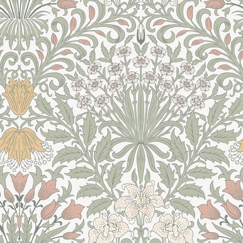 William Morris Garden Soft Wallpaper, Green