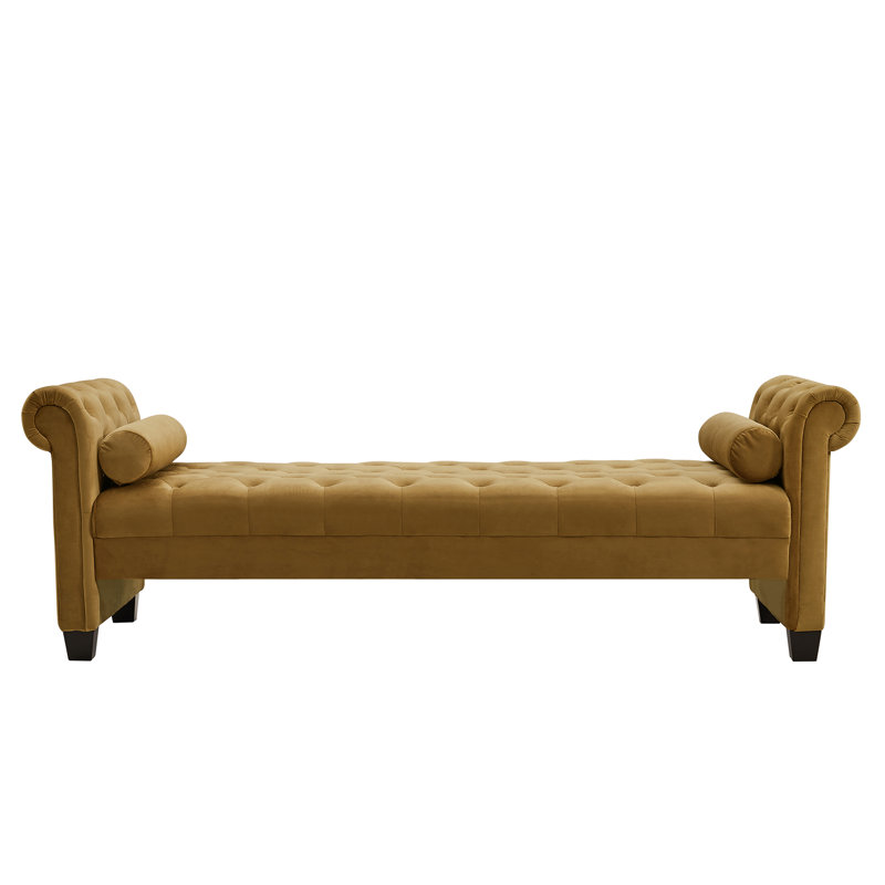 Banc recouverts de tissu d'ameublement, Brun