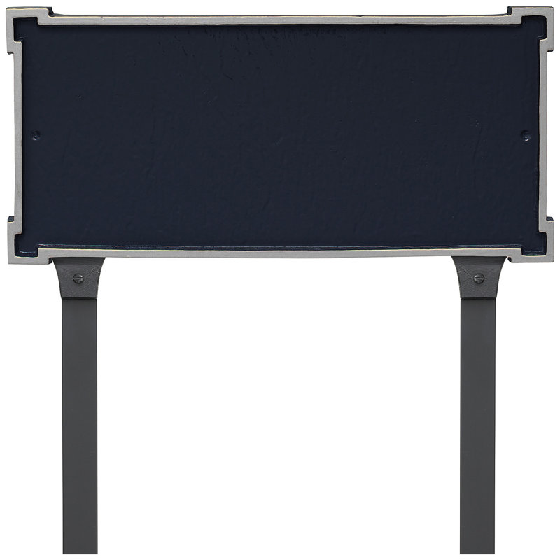 New Yorker 2-Line Lawn Address Sign, Navy/Silver