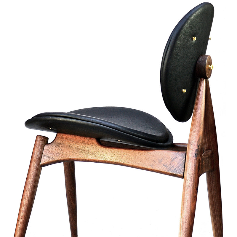 Fauteuil en cuir noyer / noir