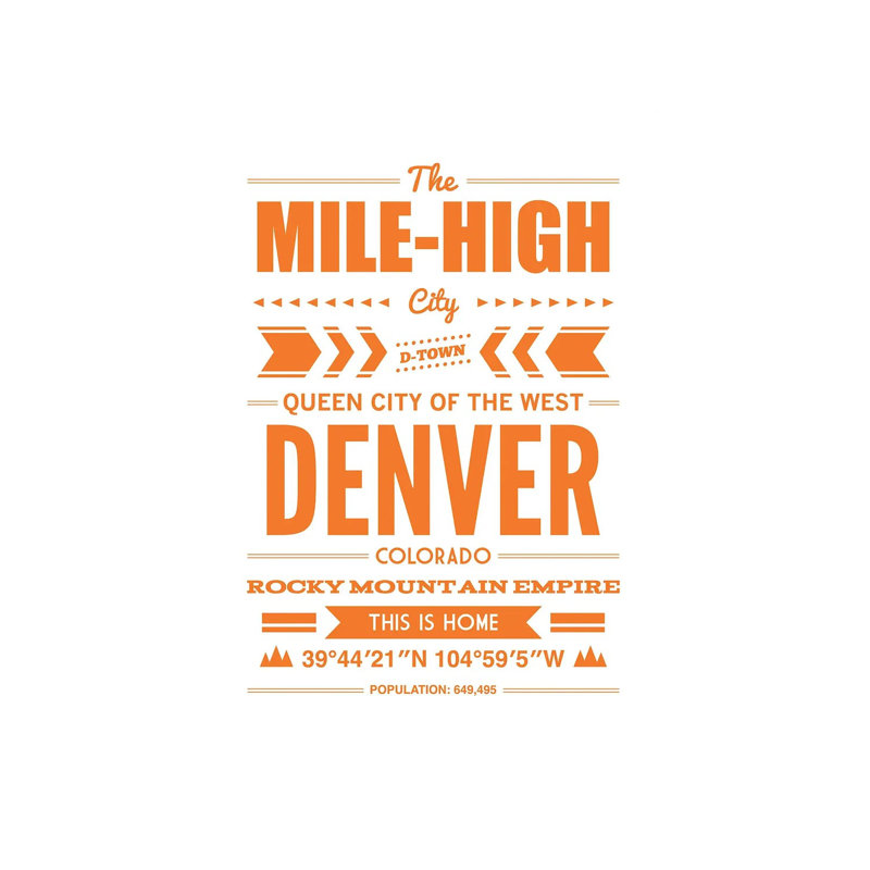 " Denver Typography ", 26" H x 18" W x 1.5" D
