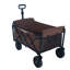 Chariot utilitaire extensible à deux couches en acier avec poche de rangement en tissu, brun