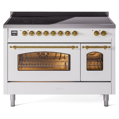 Cuisinière à induction 48 pouces avec 6 éléments à induction ILVE Nostalgie II Series (porte en verre)