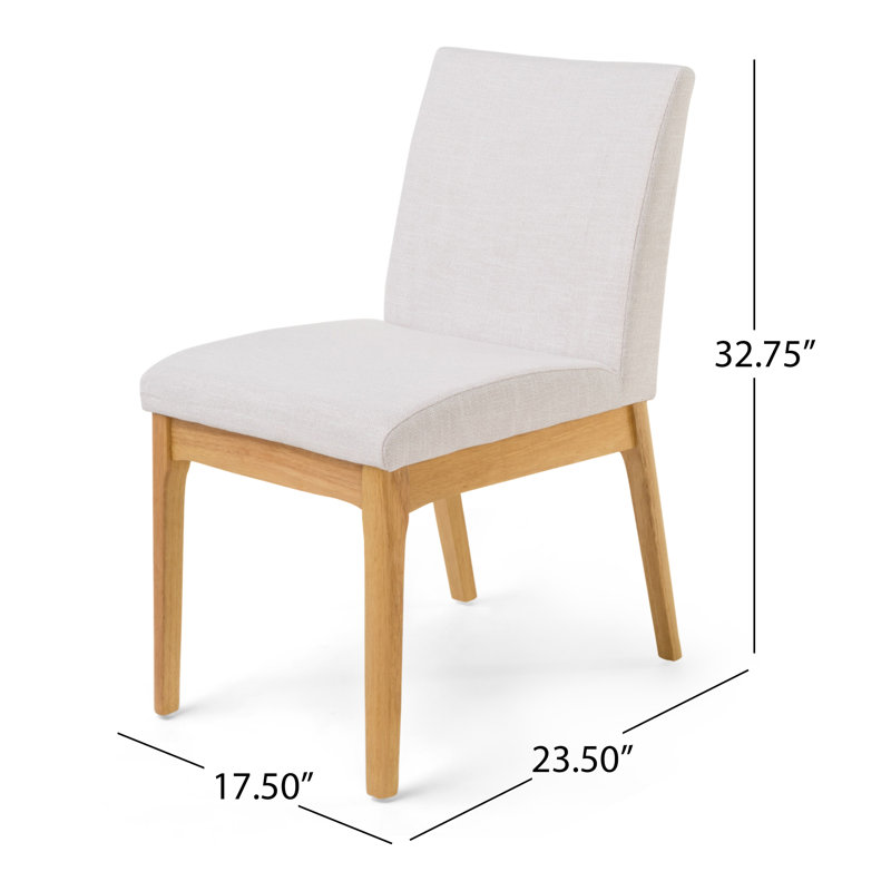 6 - Person Four Leg Dining Set, Light Beige, Natural Oak