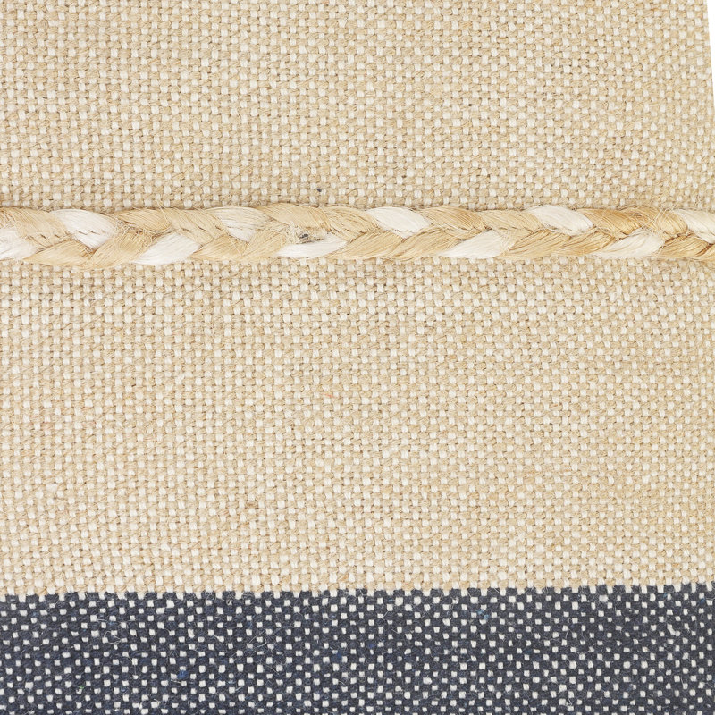 Atlantis Nautical Striped Braided Cotton Blend Decorative Throw Pillow, Square 20", Gray/Beige, Polyester/Polyfill