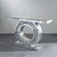 Rillamas Table de Consolle en Verre Miroir O-Design avec Diamants Concassés