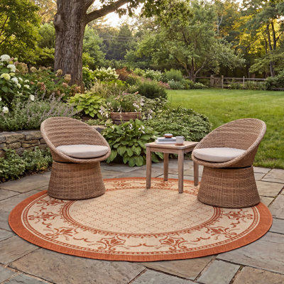 Arneshia Oriental Tan/Red Indoor / Outdoor Area Indoor/Outdoor Area Rug