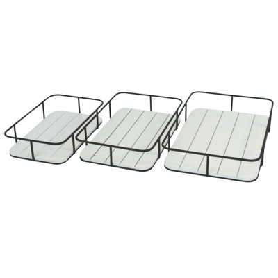 Ensemble de 3 plateaux rectangulaires à lattes multicolores en bois 17,72 po