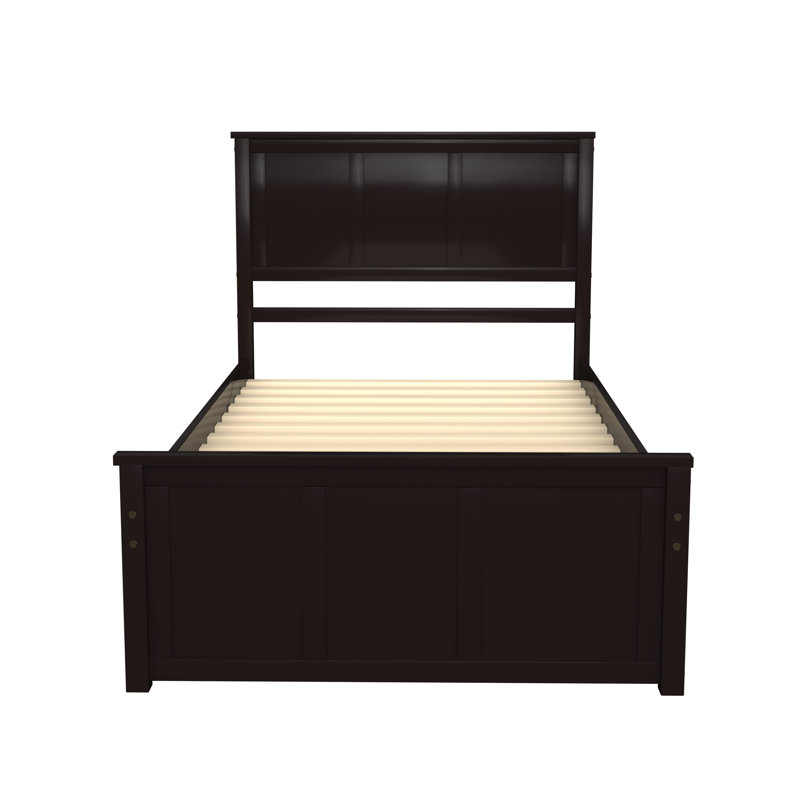 Lit plateforme simple avec rangement Floe, Espresso