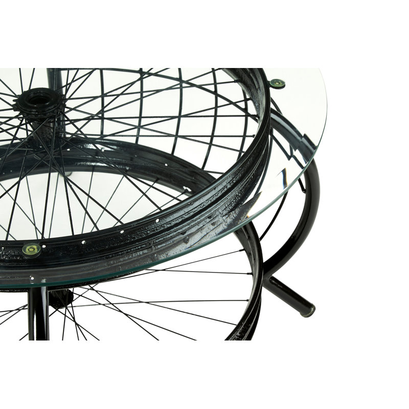 Wheel Coffee Table with Storage, Black