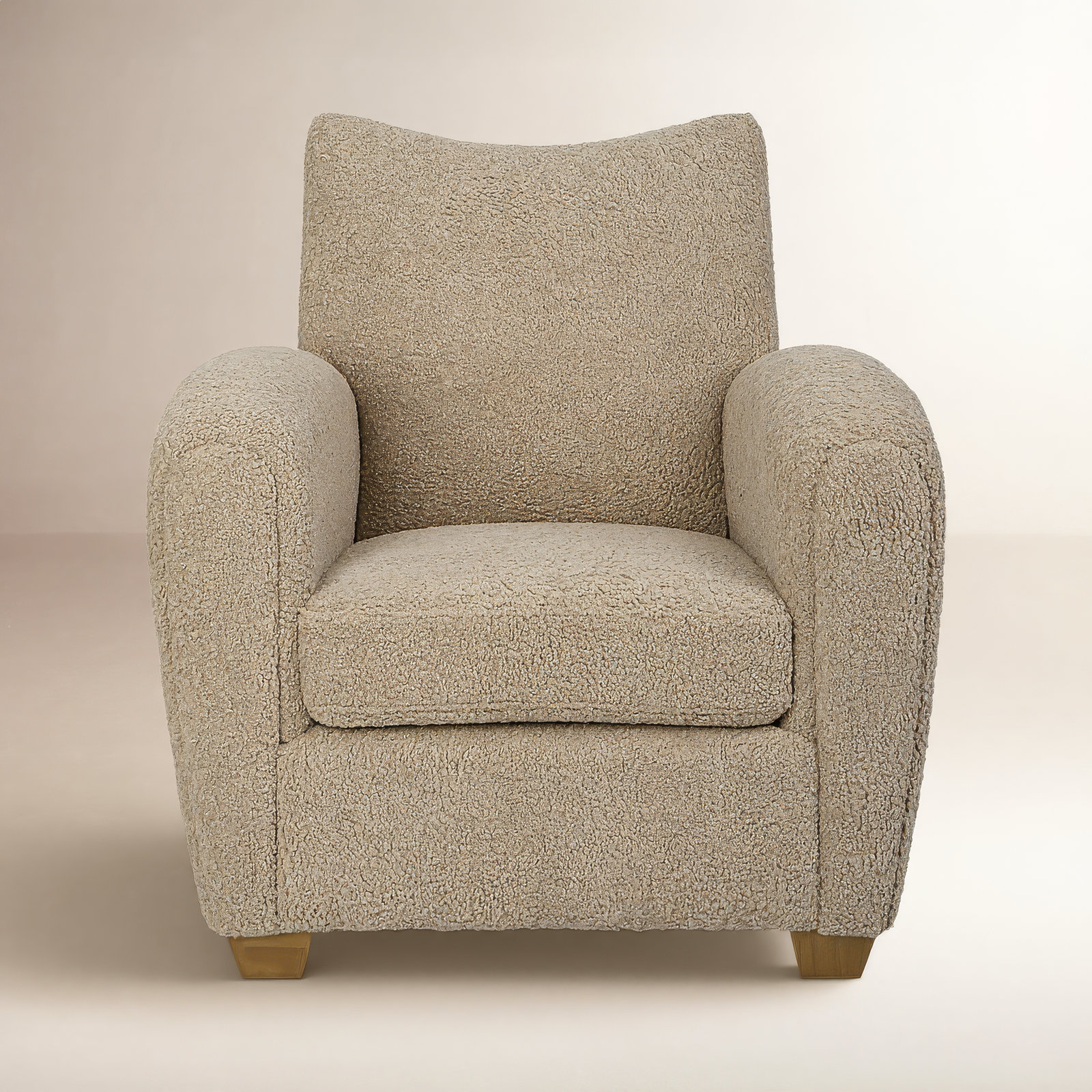 Gloriette Wingback Armchair, Beige Polyester