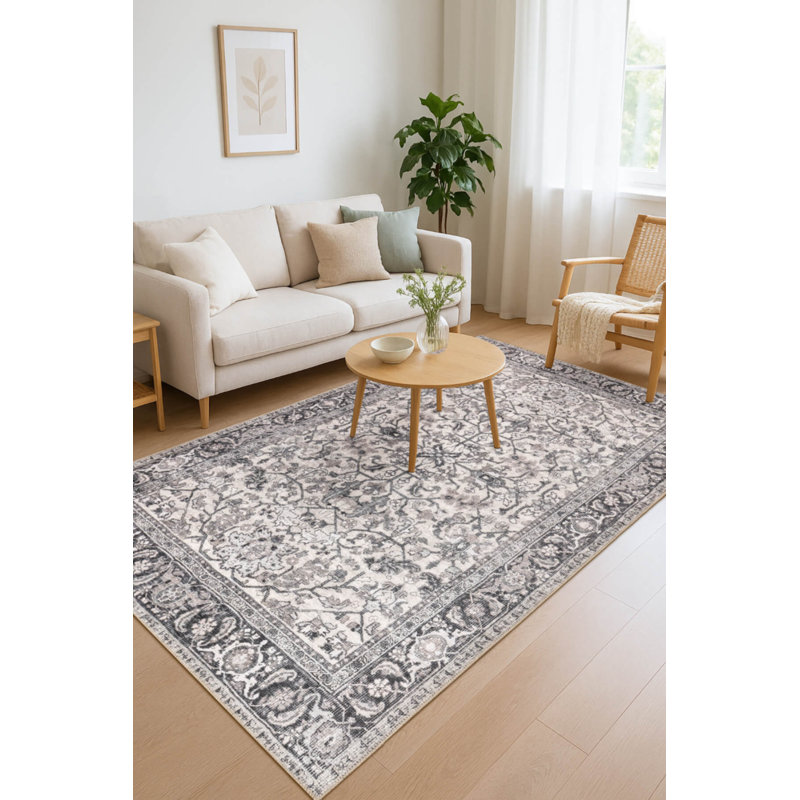 Tapis en chenille lavable Jax Antique Vintage, Rectangle 5 pi x 7 pi 7 po