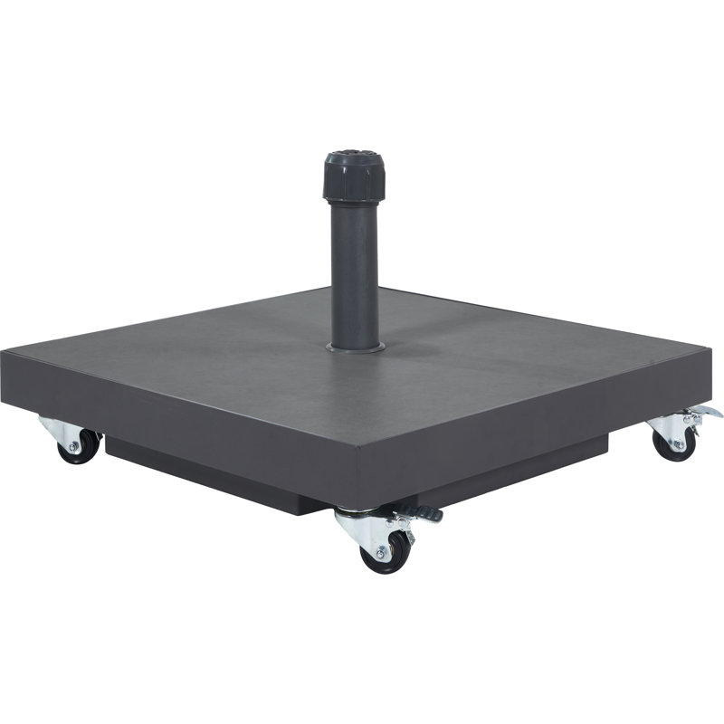 Sunglow Ceramica 15kg-40kg Fillable Free Standing Umbrella Base with Wheels, Anthracite