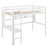 Twin Size Loft Bed With Desk And Shelves, Safety Guardrail And Ladder-1700769414
