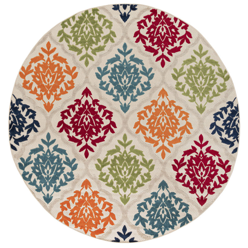 Abii Machine Woven Indoor/Outdoor Area Rug, Round 5'3"