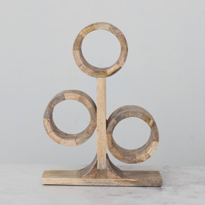 Mango Wood Circular Wine Rack by Millwood Pines