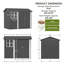 COMHOMA - Remise de rangement pour l'extérieur en métal avec fenêtre et atelier de rangement ventilé avec fenêtre ventilée et imperméable (gris, 8 pi x 6 pi)