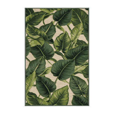  Washable Philodendron Hawaiian Area Rug