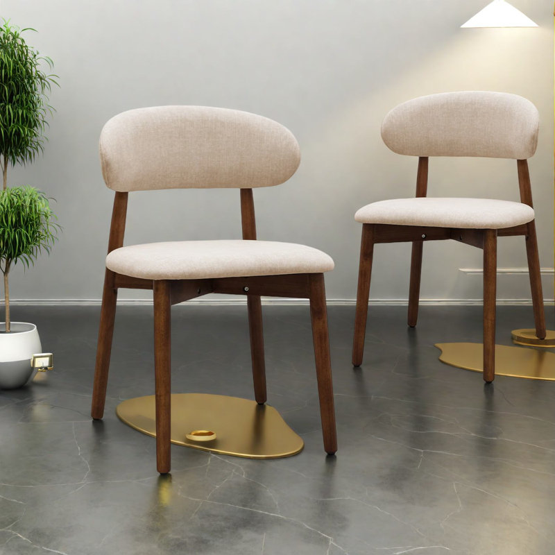 Chaises de salle à manger modernes de qualité supérieure, suède brun clair, bois massif, idéales pour la maison