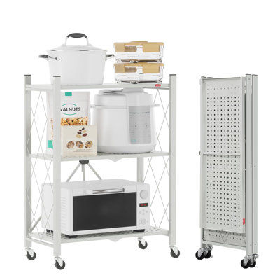 62cm W Metal Shelving Unit with Wheels