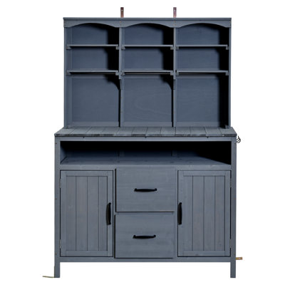 45.3'' Rustic Fir Wood Potting Bench With Ample Storage And Dual Functionality