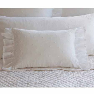 Daisy White Dot Boudoir Pillow