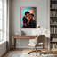 Couple pictural se touchant le front avec une rose rouge - Toile murale-468134444