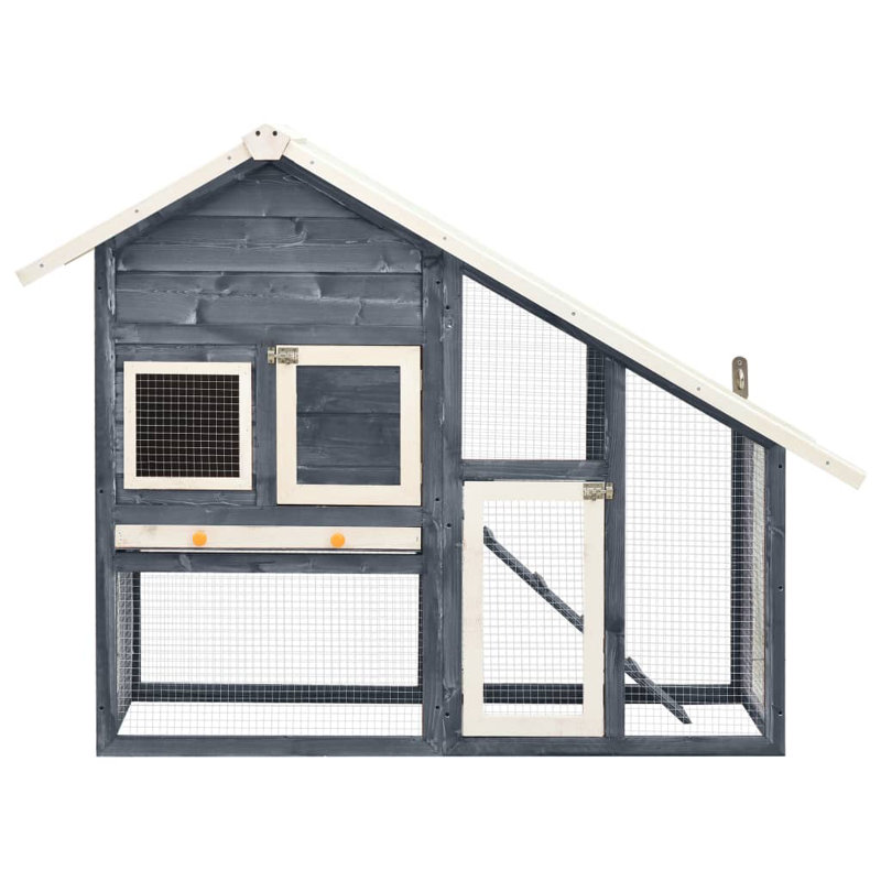 Karson Weather Resistant Rabbit Hutch, Grey/White
