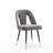 Contemporary Gray Velvet Dining Chair With Nailheads And Gold Tipped Legs, Foam Filled, 18.22 In. Wide Upholstered For Dining, Black Metal Filler, Of 2, 14.45 Lb-2057938102