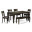 Ensemble de table de salle à manger 7 pièces composé d'une table de salle à manger rectangulaire avec rallonge papillon et 6 chaises de salle à manger, cappuccino-20548996-127273674-131121763
