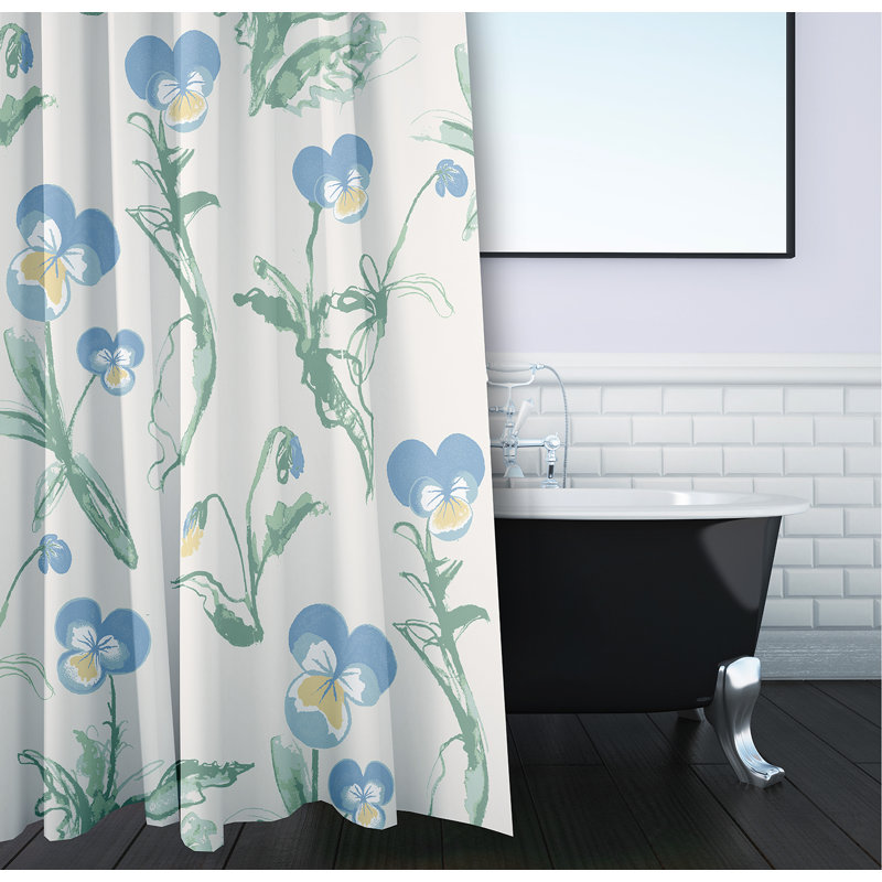 Bunch of Pansies Shower Curtain, Blue