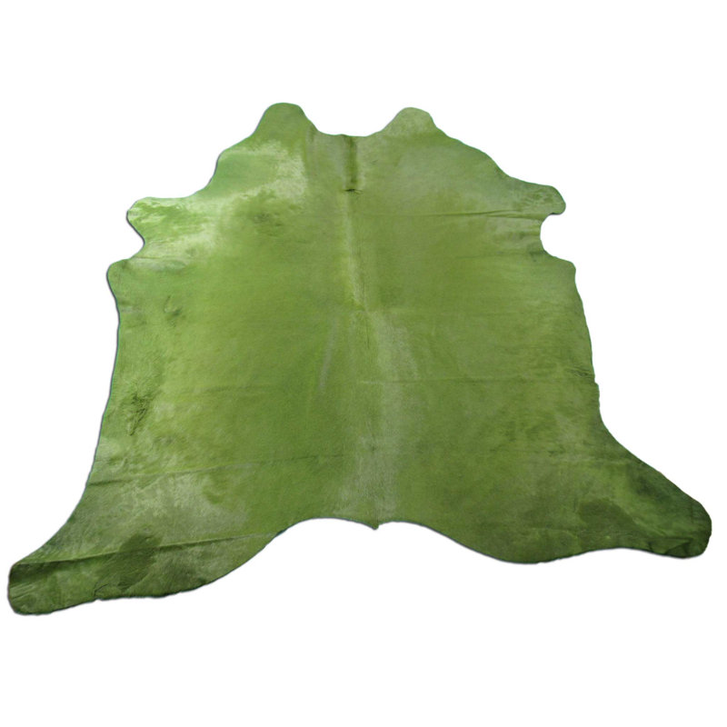 Dyed Green Real Cowhide Rug