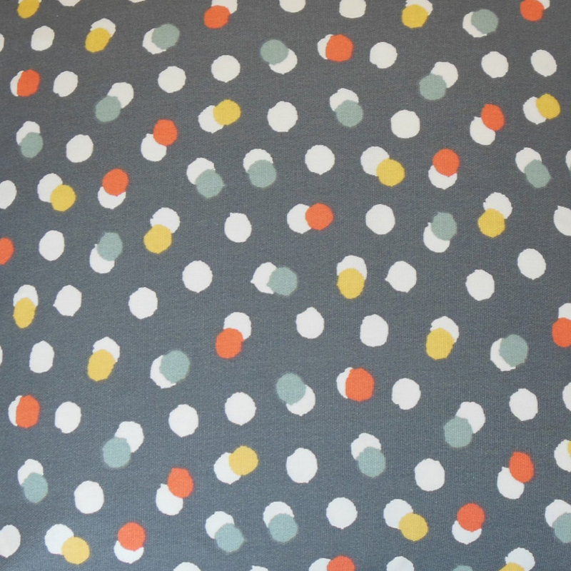 Coussin décoratif en coton à pois Gaoge, Hauteur (26 po) x largeur (26 po), Gris / Jaune / Noir