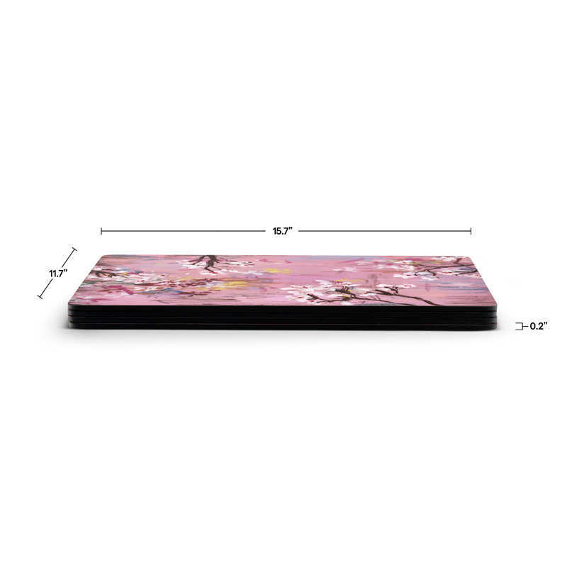 Spring Bloom Pink Cork-Backed Placemats Set of 4