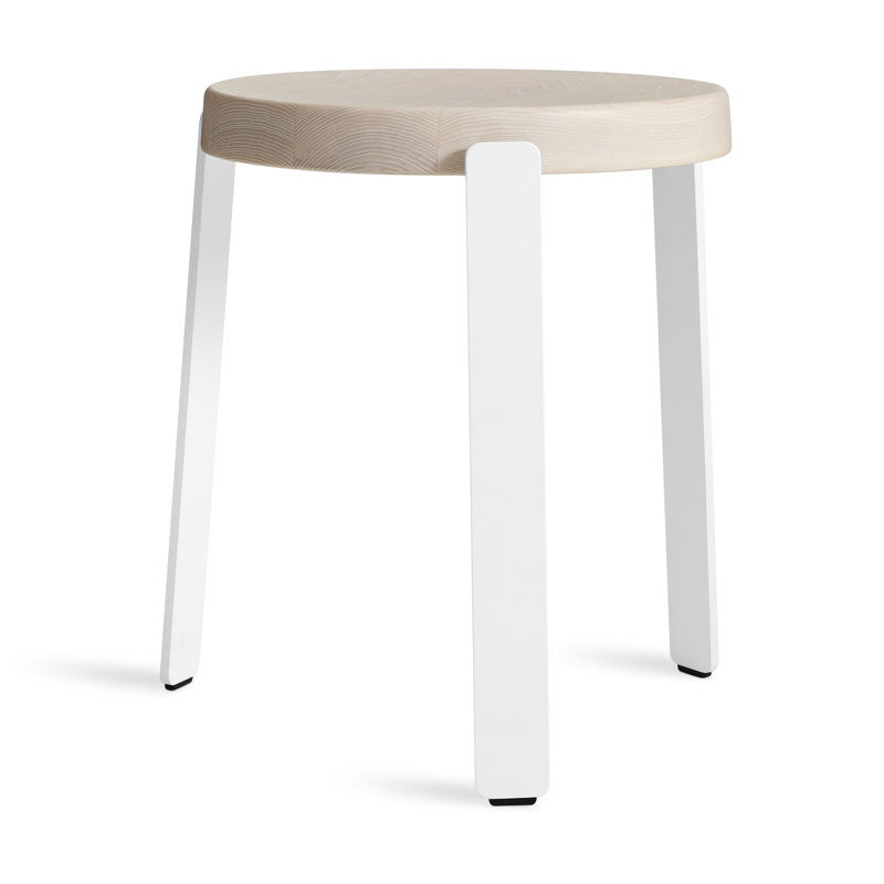 Unit Accent Stool, Whitewashed Ash/White