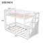 Lit simple superposé simple avec échelle de rangement, lits superposés en bois massif pour enfants, profil bas, blanc-1138316567