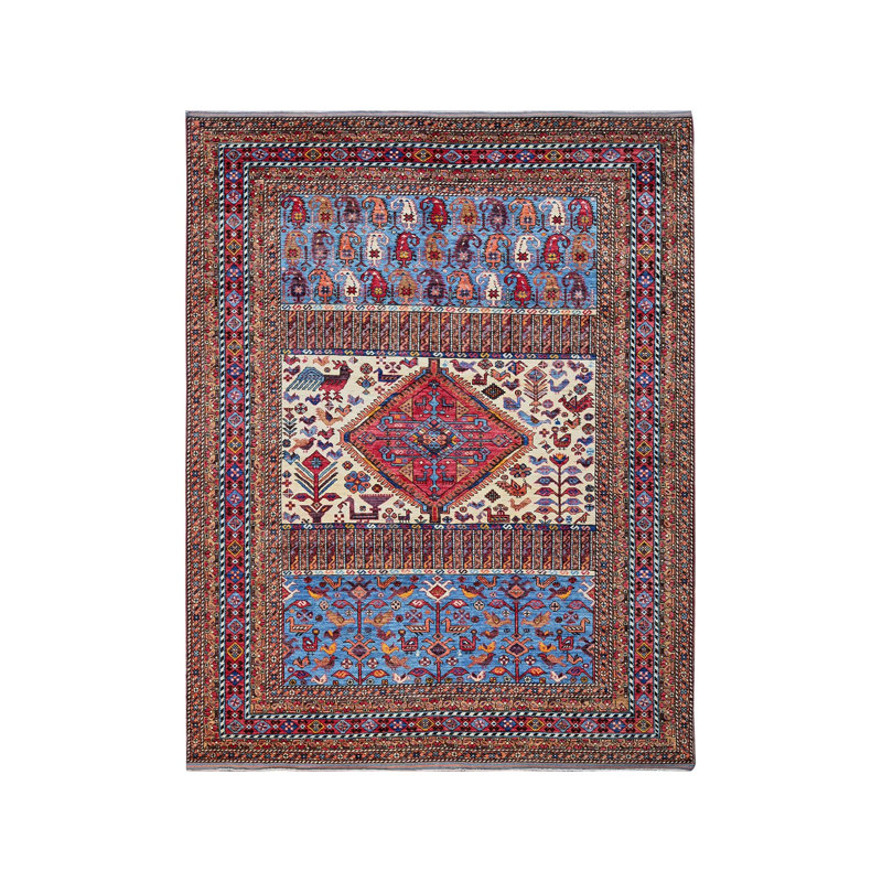 Tapis oriental rectangulaire en laine noué à la main 8 pi 6 po x 10 pi 8 po - MOA102559
