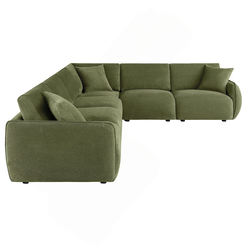 Canapé modulaire 6 pièces 6 pièces, Green Fabric