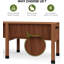 Elevated Wood Planter Box 72x26x30 in with Hooks & Liner, Raised Garden Bed for Patio Vegetables Herbs-172897435