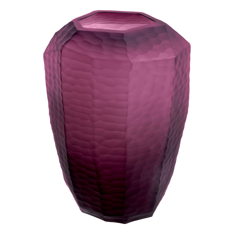 Larisa Handmade Handblown Glass Table Vase, Purple
