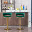 Ensemble de 2 tabourets de bar, avec repose-pieds chromé et base pivotante réglable en velours-125536141