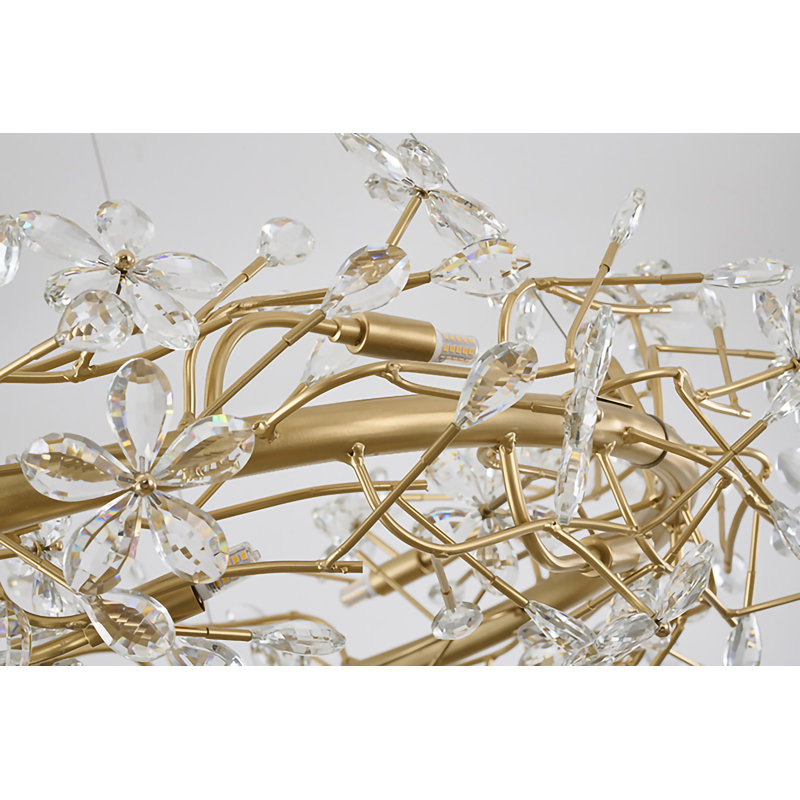 Lustre en cristal doré 12 lumières Transitional 