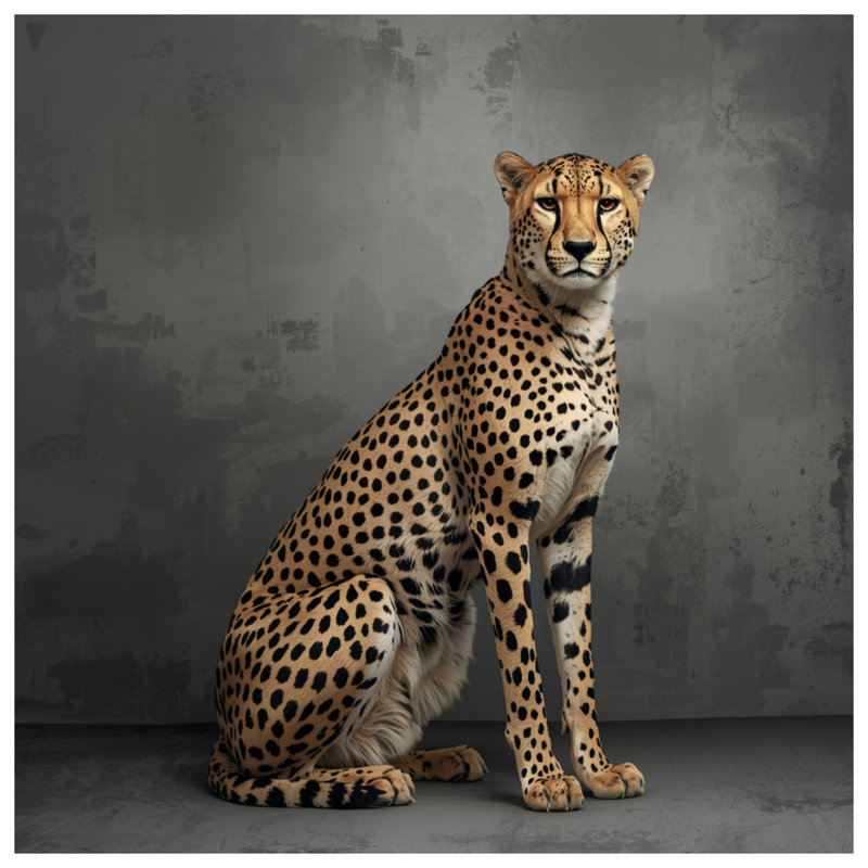 Tapis de bain guépard assis, L 34 po x L 21 po