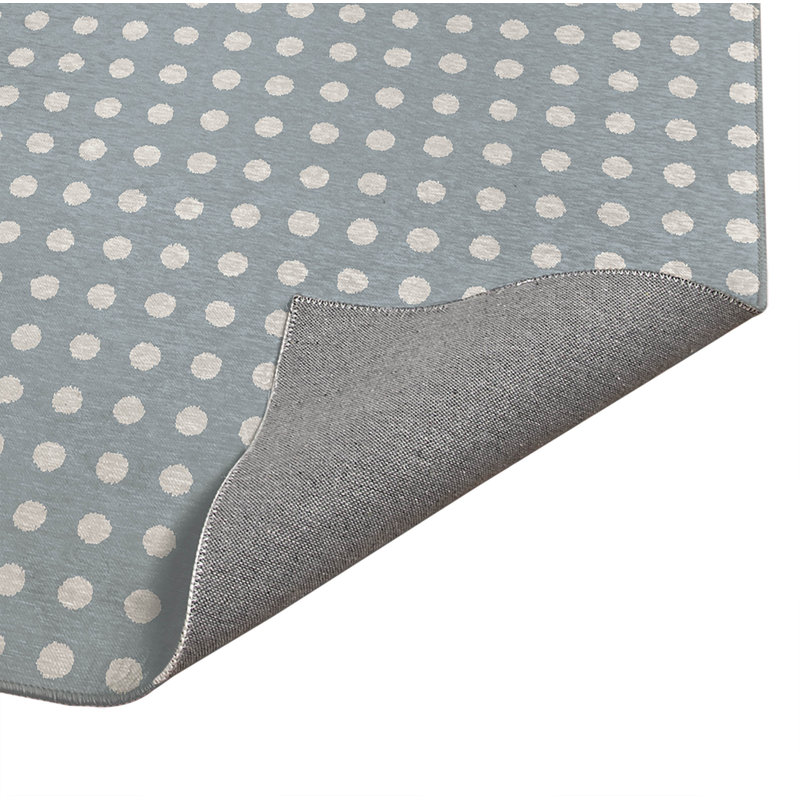 Tapis de bureau léger à pois, L 7 pi x L 5 pi, Bleu ardoise