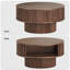 Table basse ronde 31,5 "avec rangement nervuré-129765867