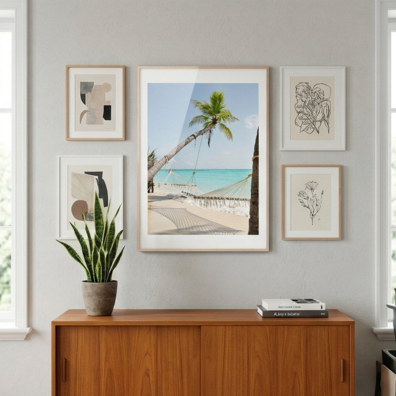Art mural en verre trempé sans cadre Serene