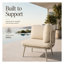 Fauteuil d'angle modulaire extérieur en corde avec coussins, structure en fer antirouille, siège d'appoint pour terrasse, beige