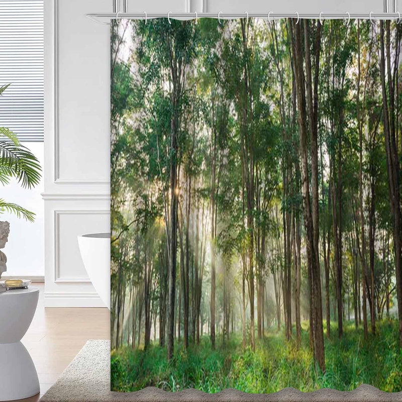 Rideau de douche Tree Sunlight Forest, L 72 po x l 78 po